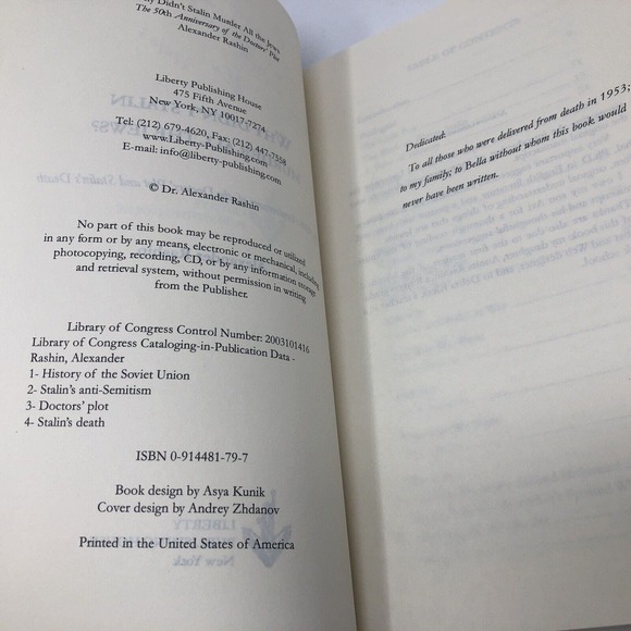 (Signed) Why Didn't Stalin Murder All The Jews By Alexander Rashin ~ Paperback - Picture 3 of 6